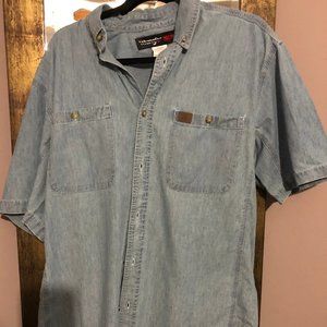 Wrangler Blue Denim Button Down Shirt